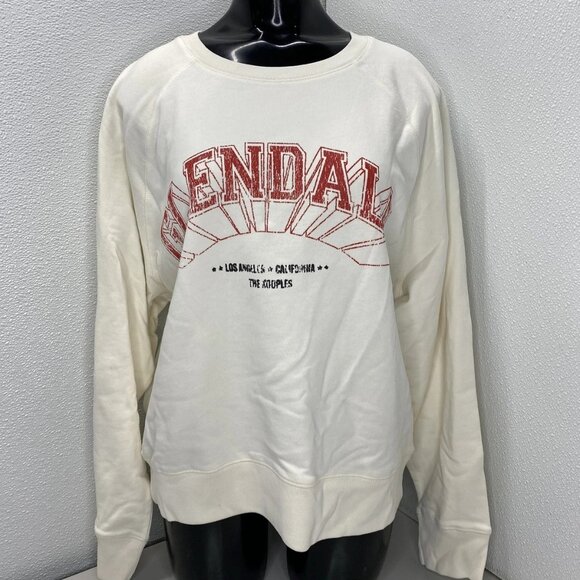 The Kooples Women's Glendale Serigraphy Pullover Sweatshirt Size 2 | Ecru White - Picture 1 of 9